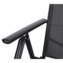 Underhllsfritt set, stolar med 4 lgen och trdgrdsbord - Svart