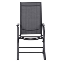 Underhllsfritt set, stolar med 4 lgen och trdgrdsbord - Svart