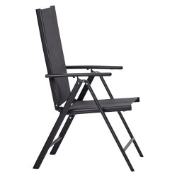 Underhllsfritt set, stolar med 4 lgen och trdgrdsbord - Svart