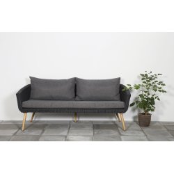 Johannes Sofa sort 100 % vedligeholdelsesfri. Inklusiv luksus all weather hynder og puder.