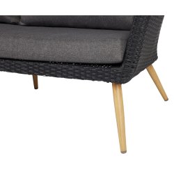 Johannes Sofa sort 100 % vedligeholdelsesfri. Inklusiv luksus all weather hynder og puder.