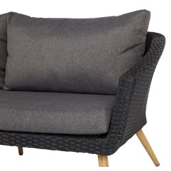 Johannes Sofa sort 100 % vedligeholdelsesfri. Inklusiv luksus all weather hynder og puder.