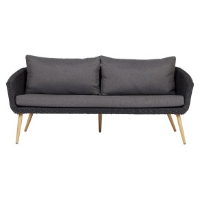 Johannes Sofa sort 100 % vedligeholdelsesfri. Inklusiv luksus all weather hynder og puder.