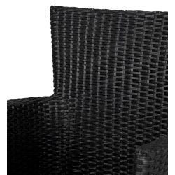 Svart underh�llsfritt tr�dg�rdsm�belset f�r 4 personer - med stapelbara stolar