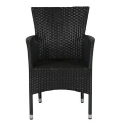 Svart underh�llsfritt tr�dg�rdsm�belset f�r 4 personer - med stapelbara stolar