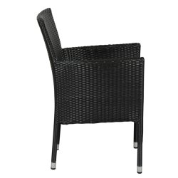 Svart underh�llsfritt tr�dg�rdsm�belset f�r 4 personer - med stapelbara stolar