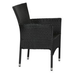 Svart underh�llsfritt tr�dg�rdsm�belset f�r 4 personer - med stapelbara stolar