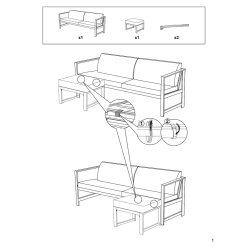 Lima loungeskammel - Mulighed for at koble til sofa!