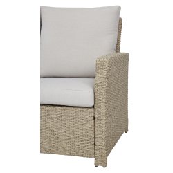 Elisa sofast med hjde indstillelig bord, sofa og 2 stole. Natur polyratttan