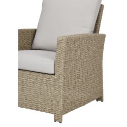 Elisa sofast med hjde indstillelig bord, sofa og 2 stole. Natur polyratttan