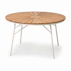 Ella Havebord Teak - �: 150 cm. V�lg farve p� stel: hvid, antracit eller sand