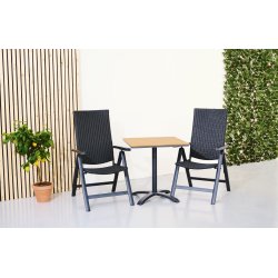 Jane Cafebord 70 x 70 cm. i UV-beskyttet nonwood "teak look"