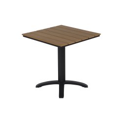 Cafest med to stole og bord i "teak look". str. 70x70 cm. 