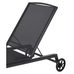 Vedligeholdelsesfri solseng i sort textilen med hjul  - Model: Anna