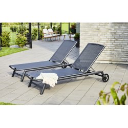 Vedligeholdelsesfri solseng i sort textilen med hjul  - Model: Anna