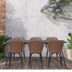 Hannah lux. st - Bredygtigt kaffeplast - 6 Personer - Indendrs og udendrs brug!