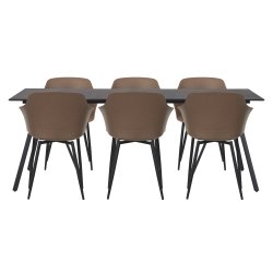 Hannah lux. st - Bredygtigt kaffeplast - 6 Personer - Indendrs og udendrs brug!