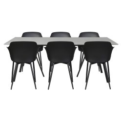 Rasmus Havembelst bestende af beton bord+6 stole i UV-beskyttet PP-plast- Kan tle alt slags vejr