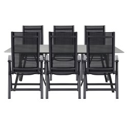 Aslanta havembelst. Bord i beton inkl. 6 Komfortable stole med 6 positioner. Vedligeholdelsesfrit!