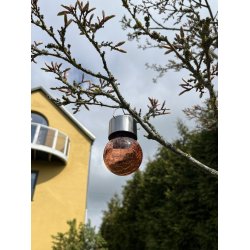 St  3 kulrte solcelledrevende LED havelamper - Ml: 6x9 cm