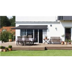 Markise gr med LED LYS og EL motor og fuld kassette Str.: L: 3,5M. UD:3M.