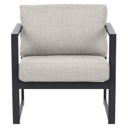 Nordic Comfort Loungestol � Moderne Havestol med Ekstra Tykke Hynder og Sort Aluminiumstel (B72xD76xH63 cm)