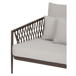 3 personers loungesofa i aluminium inklusiv hynder  og 7 puder ( 3 store + 4 sm) - Model Havana