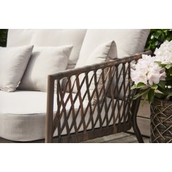 3 personers loungesofa i aluminium inklusiv hynder  og 7 puder ( 3 store + 4 sm) - Model Havana