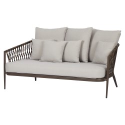 3 personers loungesofa i aluminium inklusiv hynder  og 7 puder ( 3 store + 4 sm) - Model Havana