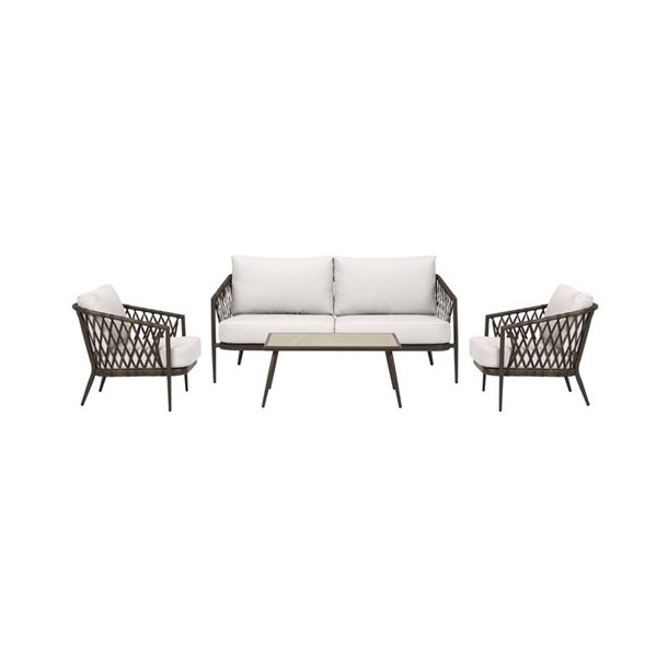 "Deep seat" Sofagruppe i UV-beskyttet polyrattan med all-weather hynder/puder og bord -Model: Havana