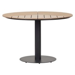 Rundt havebord i nonwood med metalfod - Model: Hector - 113cm