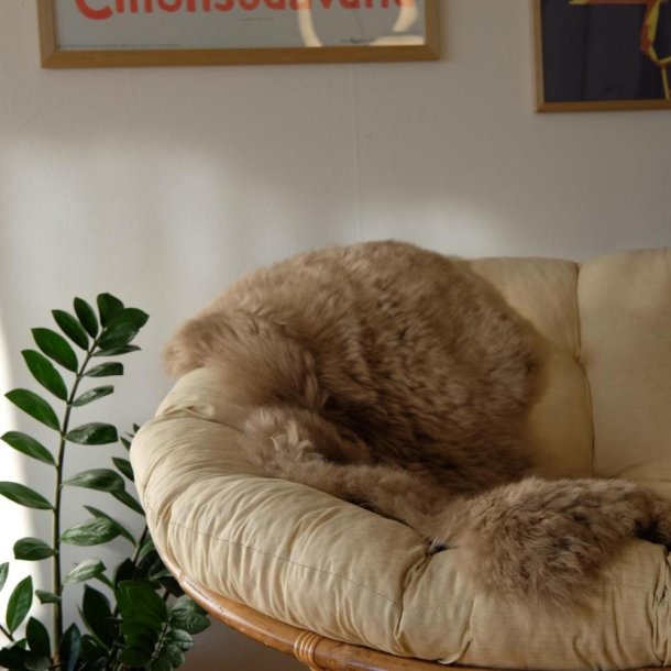 gte Lammeskind sde+ryg til sofa eller loungestol - 55 x 85 - vlg farve Mocca - 85x55 cm 