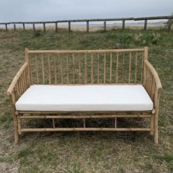 Stor bambusoffa med ribbor p baksidan - 175X74H80