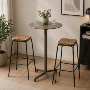 Sammenklappeligt barbord �60 cm i cappuccino � Stilrent st�bord til inde- og udebrug