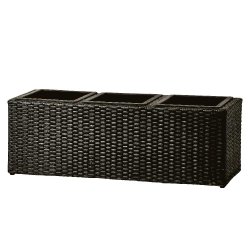 Hanne plantekasse med 3 skjulere i sort flet