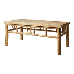 Lkkert bambus sofabord med autentiske bordben og bordplade af bambuslameller