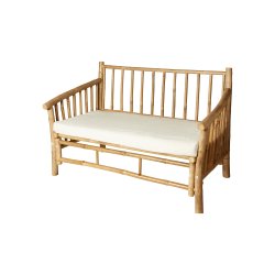 Bambussofa til 2 personer - med tremmer i ryggen - 120X74H80