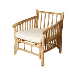 Lnestol i bambusflet inklusiv hynde