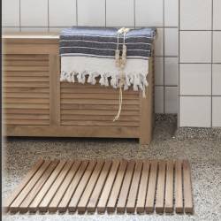 Bademtte  med gummi samling- Gold Teak - Large. str. 60x80 cm