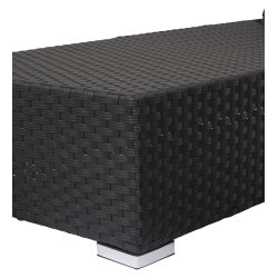 Sort solseng i rattan med indstillelig ryg - Model: Alfredo