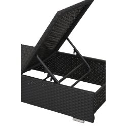 Sort solseng i rattan med indstillelig ryg - Model: Alfredo