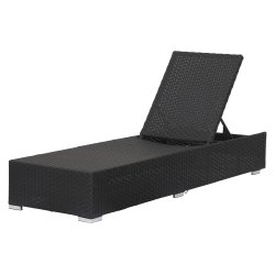 Sort solseng i rattan med indstillelig ryg - Model: Alfredo