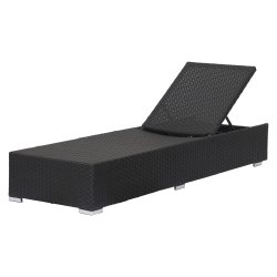 Sort solseng i rattan med indstillelig ryg - Model: Alfredo