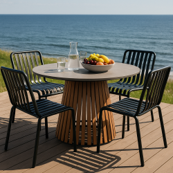 Max moderne rundt vedligeholdelsesfrit havebord - 115 cm.