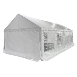 OUTFIT 4x8 meter partytelt - Vandafvisende PE-dug, st�rkt st�lstel og god loftsh�jde - Perfekt til udend�rs arrangementer