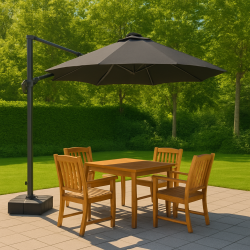 Hngeparasol tippes vandret og lodret med fod  3,5m - Model: Thomas