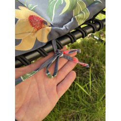 SOLVOGNSHYNDE LUX MED NAKKEPUDE i flot bl &amp; gr blomster design