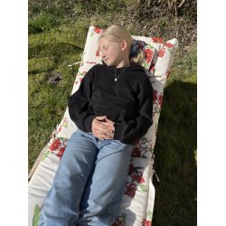 SOLVOGNSHYNDE LUX MED NAKKEPUDE i flot hvidt blomster design