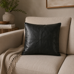 Stilrent l�der pudebetr�k med lynl�s - B40xL60 cm - F�s i flere farver 
