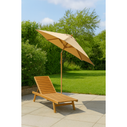 Olefin parasol -  2,5 meter - vlg farve - Vandtt + Dug har UV50+ solbeskyttelse. Model: Cannes